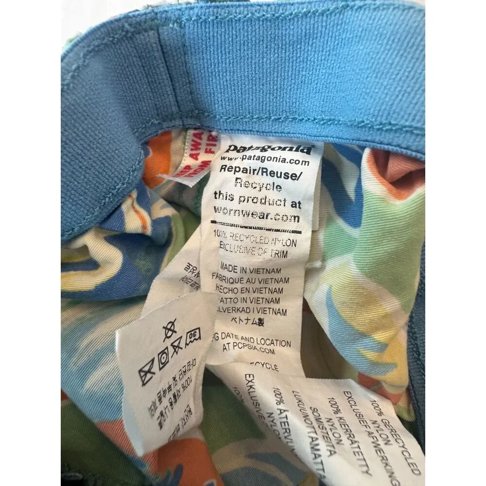 Patagonia Baby Baggies Swim Trunks 4T Blue Surf Fish Print Recycled Nylon